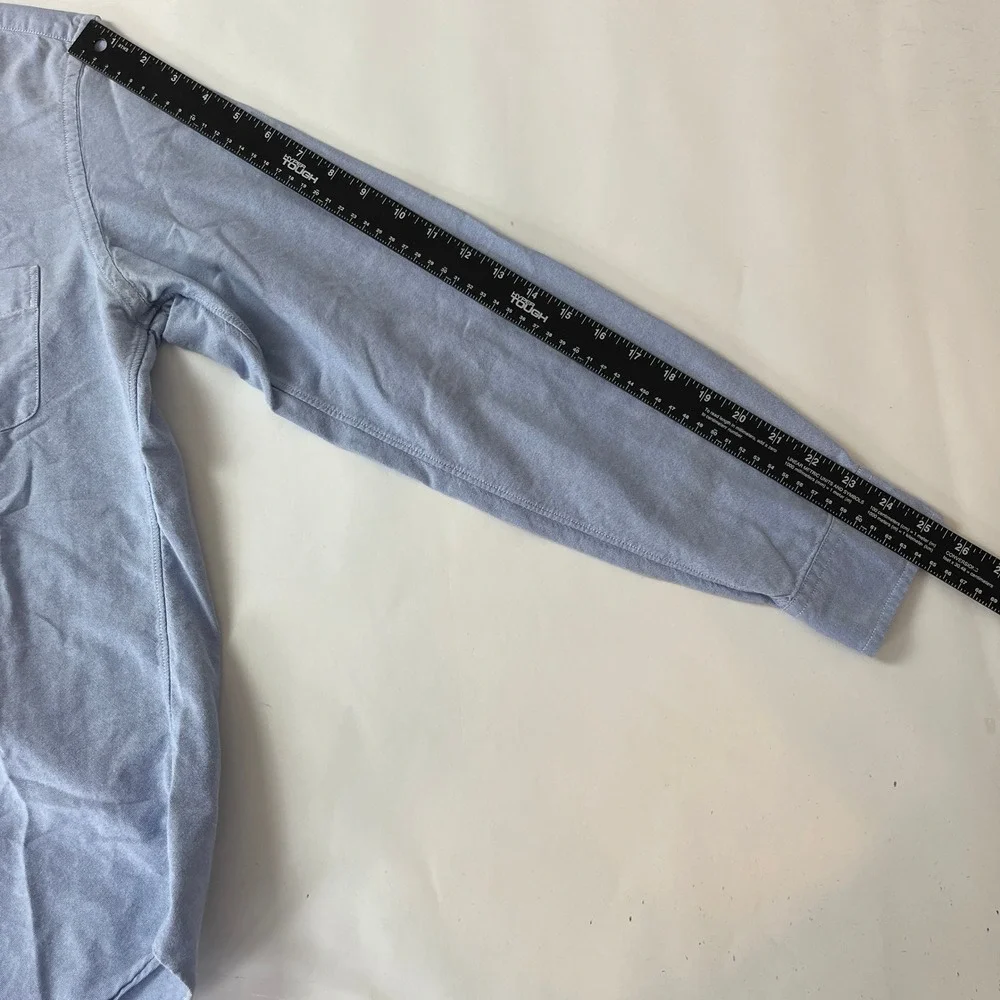 J Crew Shirt Mens M Blue Oxford Slim Fit OCBD Preppy Old Money Luxury Office